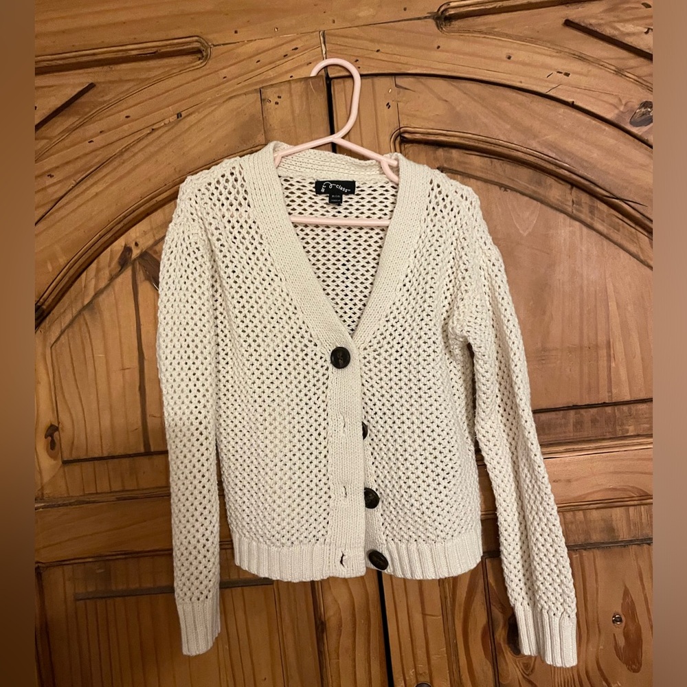 VGUC — Art Class — crochet cardigan — Girls Size M (7/8) — cream